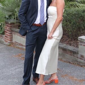 Satin Midi Dress with open back